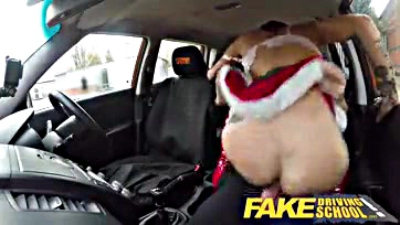 Festive anal sex at a fake driving school