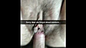 Man's cock enters wife's fertile pussy, resulting in cum