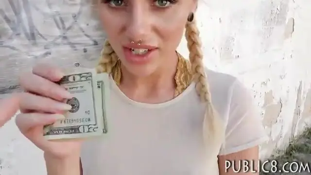 Petite with a septum ring is caught