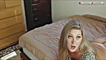 Teen sis gets pounded and facialized by a fat cock