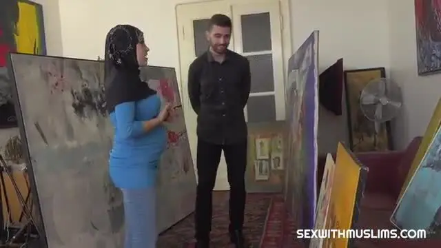 Busty Muslim negotiates with sex