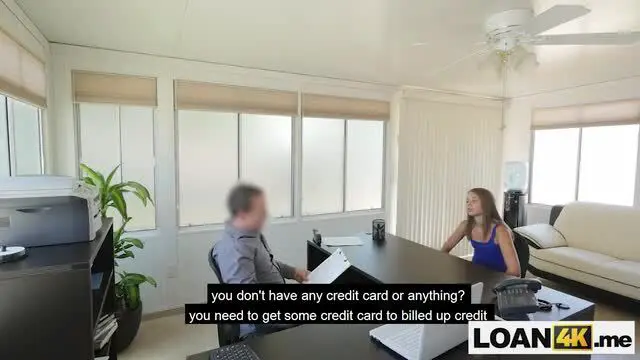 College teen fucks in an office to get a loan approved