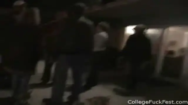 College teen gives head as others watch