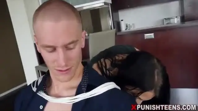 Nasty dominant teen ties down a guy for a nice fuck