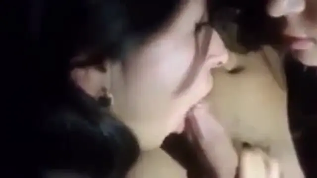 Two teens sucking one cock