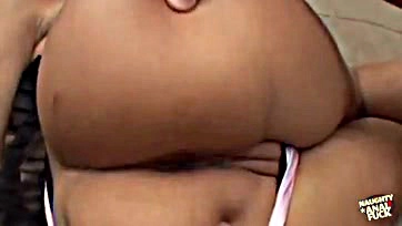 Asian woman has rough sex with shaved pubic area