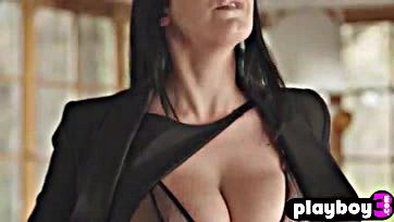 Angela White flaunts massive tits, no bra needed