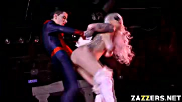 Spidey bangs Black Cat from behind, getting her wet