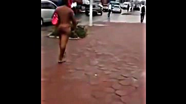 Naked Nigerian woman's embarrassing street display, damn shame