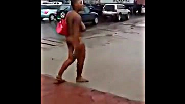 Naked Nigerian woman's embarrassing street display, damn shame