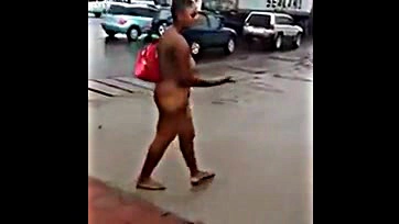 Naked Nigerian woman's embarrassing street display, damn shame