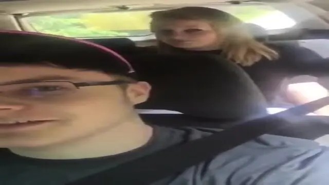 Asian sucking dick while friend in the backseat