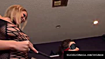 Domme Daisy's slave licks her pussy, gets punished harshly