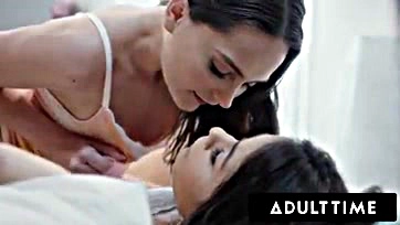 Lesbians pleasure each other after solo masturbation