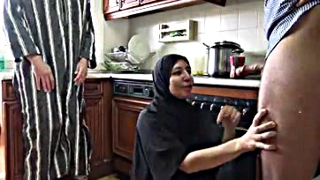 Arab wife gets massive cock while hubby watches helplessly