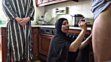 Arab wife gets massive cock while hubby watches helplessly