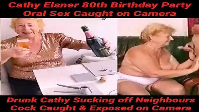 Slut Granny Cathy E caught on camera proudly Sucking off her Neighbours Cock for Fun after her 80th Birthday Party after drinking wine