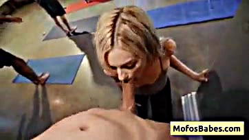 Lindsey Lakes sucks massive cock in yoga class