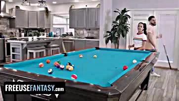 Freya gets brutally fucked on a pool table