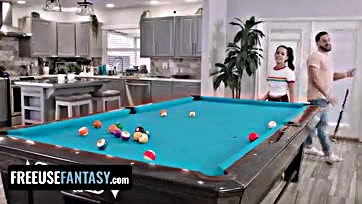 Freya gets brutally fucked on a pool table