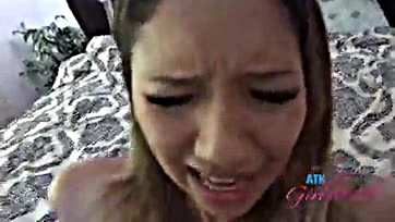 Asian woman performs oral sex and gets fucked