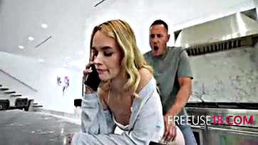 Blonde teen gets paid for free sex use