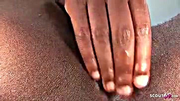 Teen black ebony gets BBC creampie and fucks