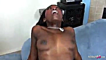 Teen black ebony gets BBC creampie and fucks