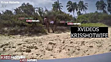 Man gets wife's hotwife ass pounded on public beach