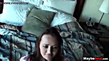 Teen girl attempts rear entry in homemade video