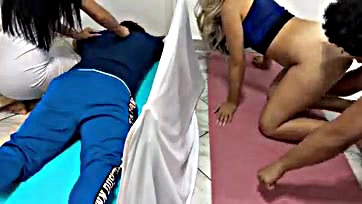 Girl seduced by boyfriend's mistress during massage