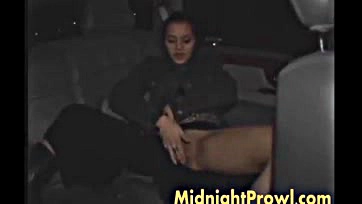 Daisy gets fingered by a guy at night