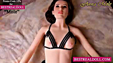 Reverse cowgirl sex with Dione sex doll ends in orgasm