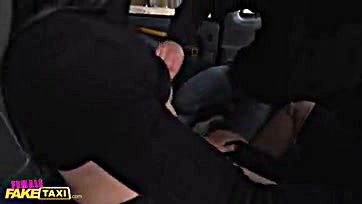 Girlfriend joins fake taxi driver for raunchy three-way