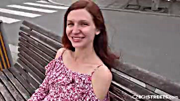 Russian woman publicly orgasms with hairy pubic area