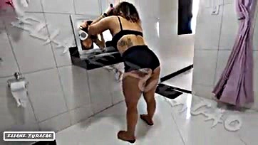 Cousin-in-law's massive cock engulfs sister's friend in bathroom