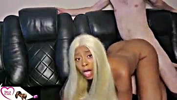 Black woman gets creampied by white cock