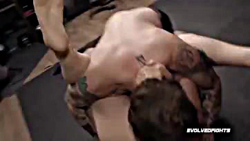 Sage wrestles, gets fingered and brutally screwed