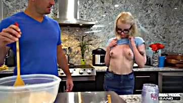 Alice gets brutally screwed in the kitchen while baking