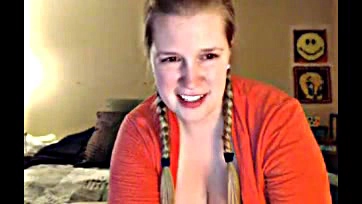 A blonde BBW exposes breasts, gets doggy-style