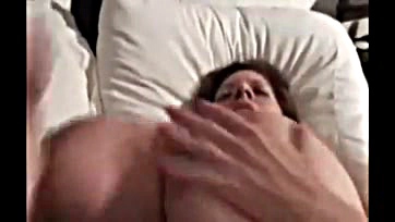 Wife receives excessive semen on large breasts