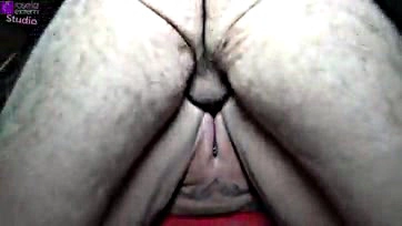 Man's mouth filled with multiple foreign cum loads