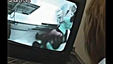 Japanese cashier gets fingered in public, explicit sex