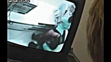 Japanese cashier gets fingered in public, explicit sex