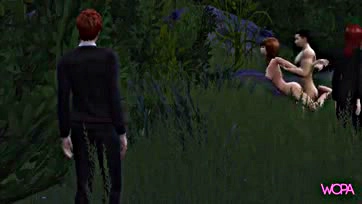 Ginny, Hermione, and Viktor engage in a threesome