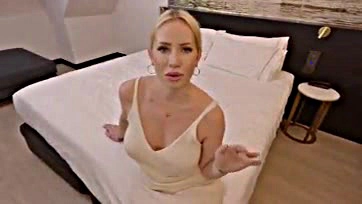 Famous blonde pornstar whines about noisy hotel neighbor