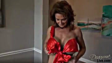 Naked Deauxma does household chores in explicit solo scenes