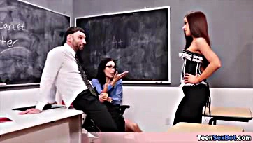 Sexy teacher teaches explicit lesson with actual cock