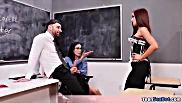 Sexy teacher teaches explicit lesson with actual cock