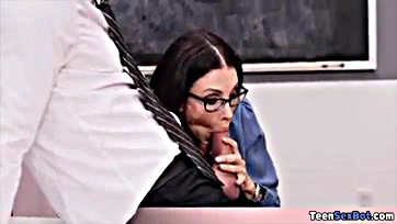 Sexy teacher teaches explicit lesson with actual cock